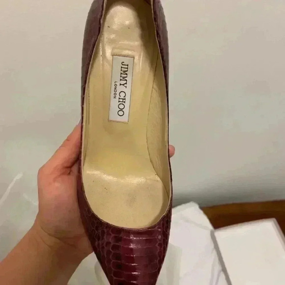 Jimmy Choo Anouk 120 Snakeskin Python Embossed Stiletto Heel Size 10 l 40 - Picture 6 of 10